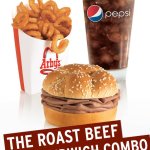 Get a small drink and small fries with an Arby's King's Hawaiian sandwich